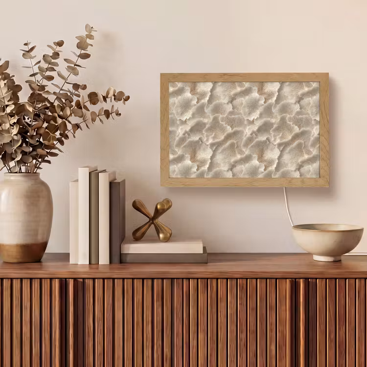 Tafellamp - Waaierstructuren - Beige - Vezeltextuur — 3
