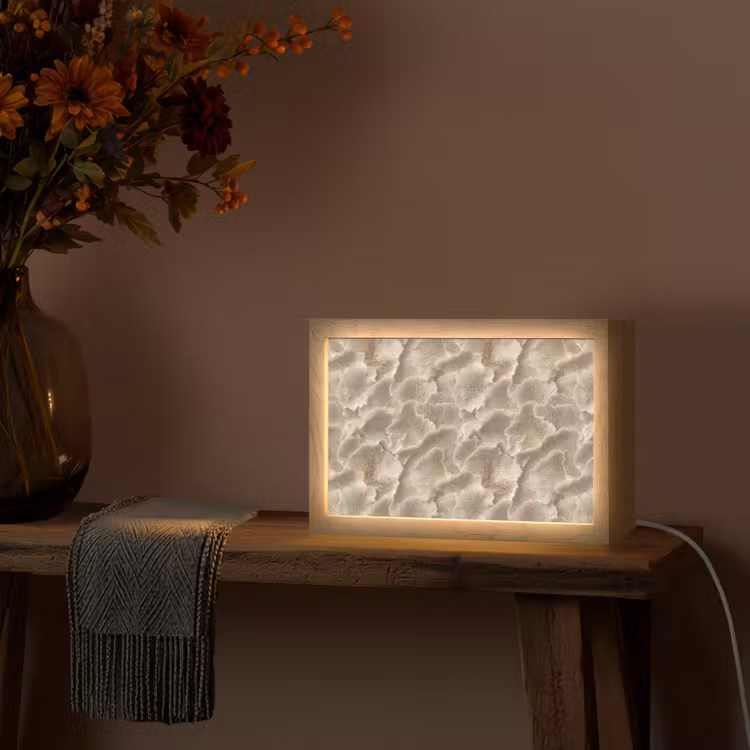 Tafellamp - Waaierstructuren - Beige - Vezeltextuur — 4