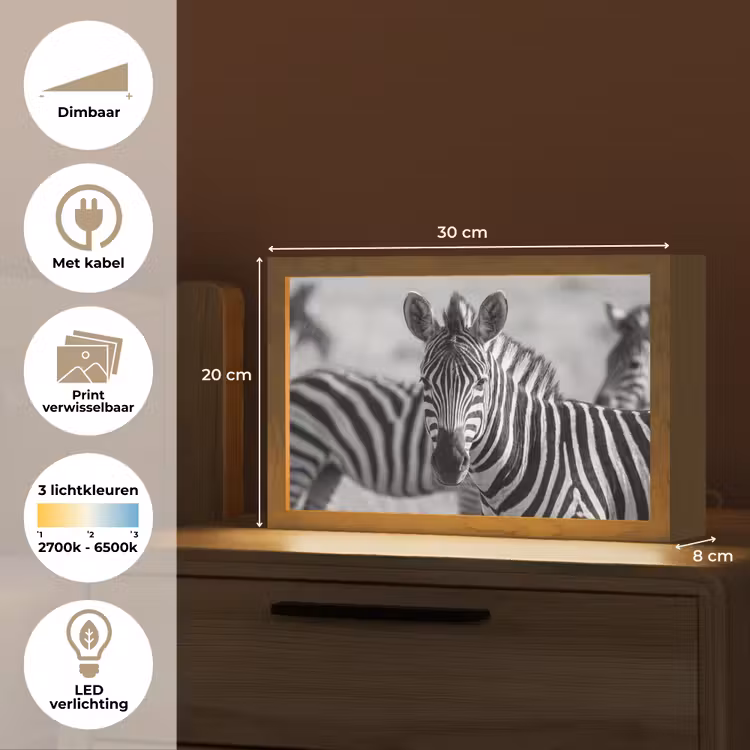 Tafellamp - Zebra's - Zwart - Wit — 7