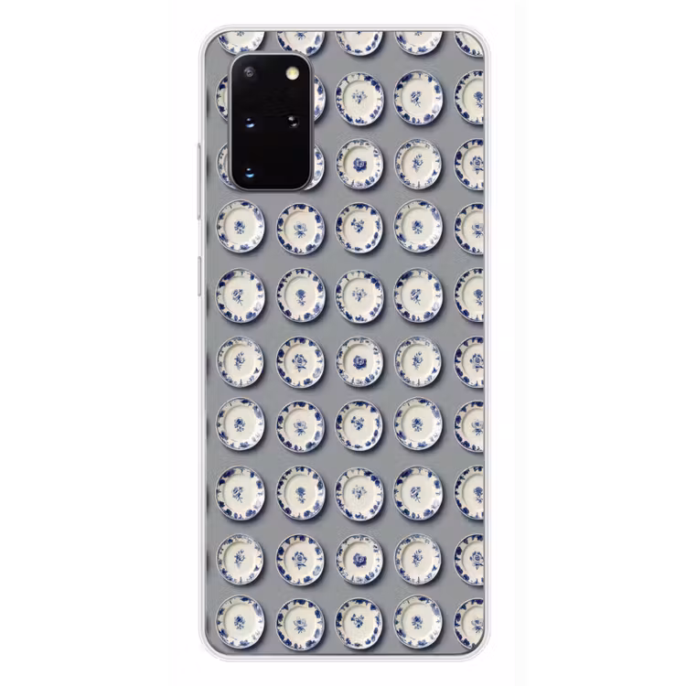 Telefoonhoesje - Borden - Bloemen - Blauw - Wit — 4