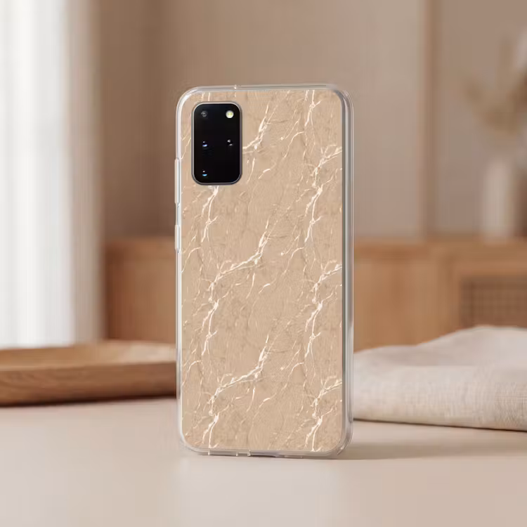 Telefoonhoesje - Beige - Marmer - Organisch - Wit — 3