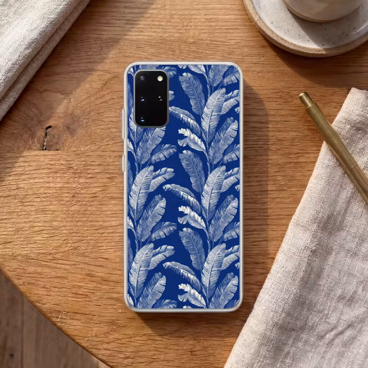 Telefoonhoesje - Blad - Palm - Blauw — 2