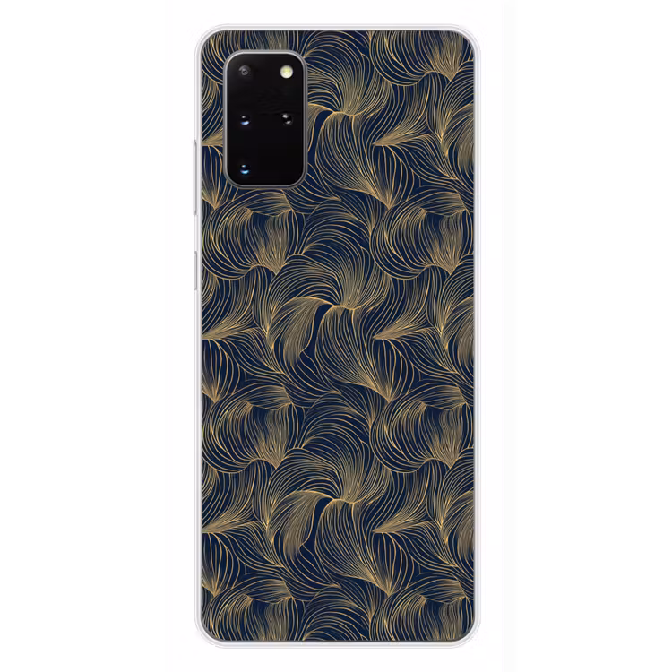 Telefoonhoesje - Abstract - Lijnen - Blauw - Goud — 4
