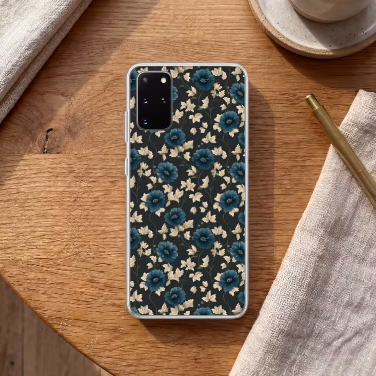 Telefoonhoesje - Botanisch - Bloemen - Blauw — 2