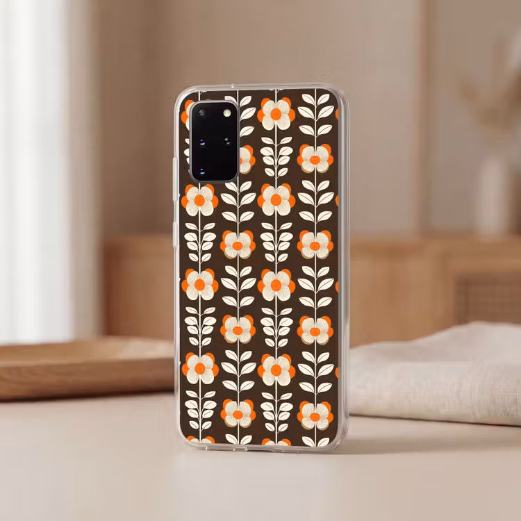 Telefoonhoesje - Bloemen - Retro - Bruin — 3