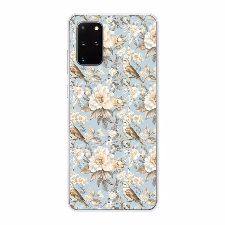 Telefoonhoesje - Botanisch - Zangvogel - Blauw — 1