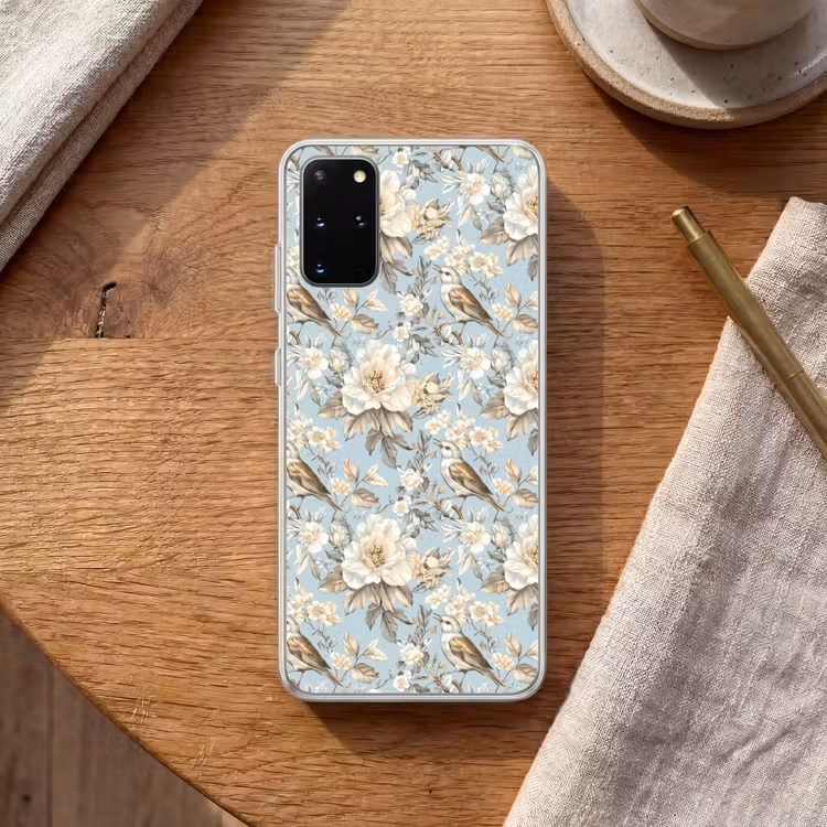 Telefoonhoesje - Botanisch - Zangvogel - Blauw — 2