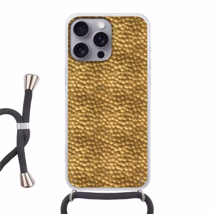 Telefoonhoesje crossbody - Metaal - Dynamisch - Goud — 1