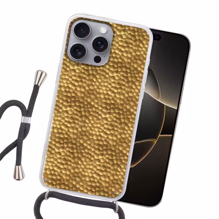 Telefoonhoesje crossbody - Metaal - Dynamisch - Goud — 2