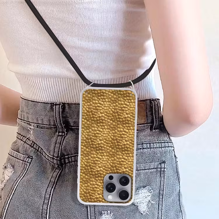 Telefoonhoesje crossbody - Metaal - Dynamisch - Goud — 5