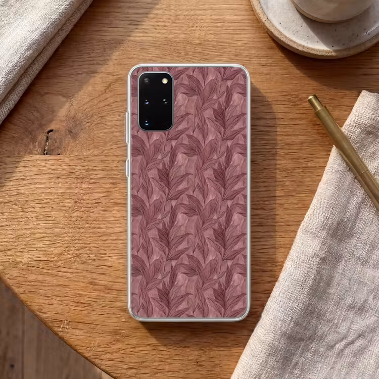 Telefoonhoesje - Bladeren - Patroon - Paars — 2