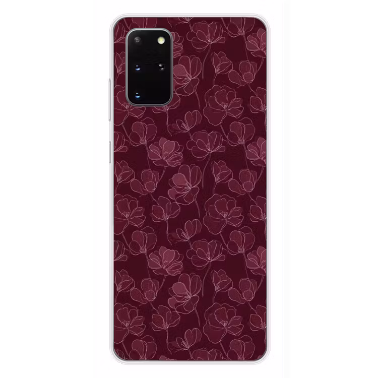 Telefoonhoesje - Bloemen - Patroon - Bordeauxrood — 4