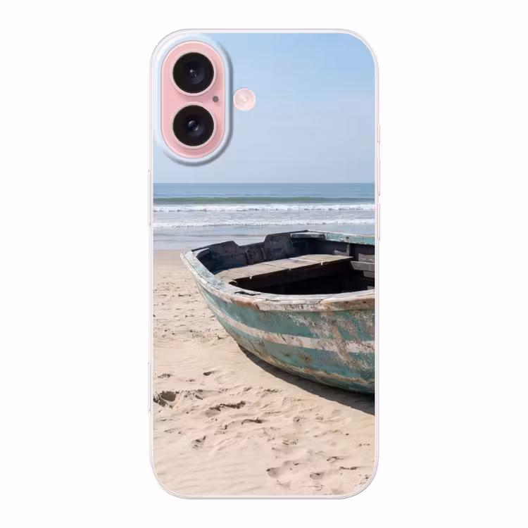 Telefoonhoesje - Boot - Zandstrand - Zee — 1