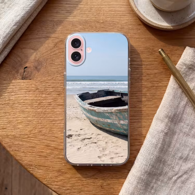 Telefoonhoesje - Boot - Zandstrand - Zee — 2