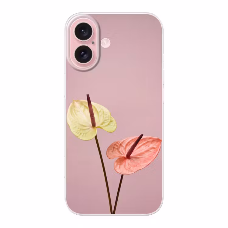 Telefoonhoesje - Bloemen - Anthuriums - Geel - Roze — 1