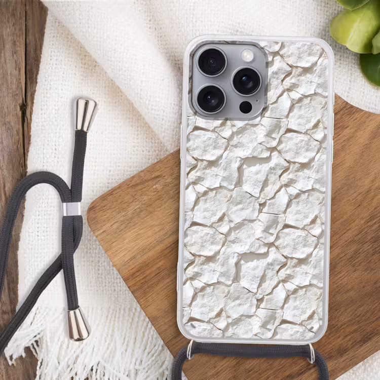 Telefoonhoesje crossbody - Structuur - Rots - Wit — 4