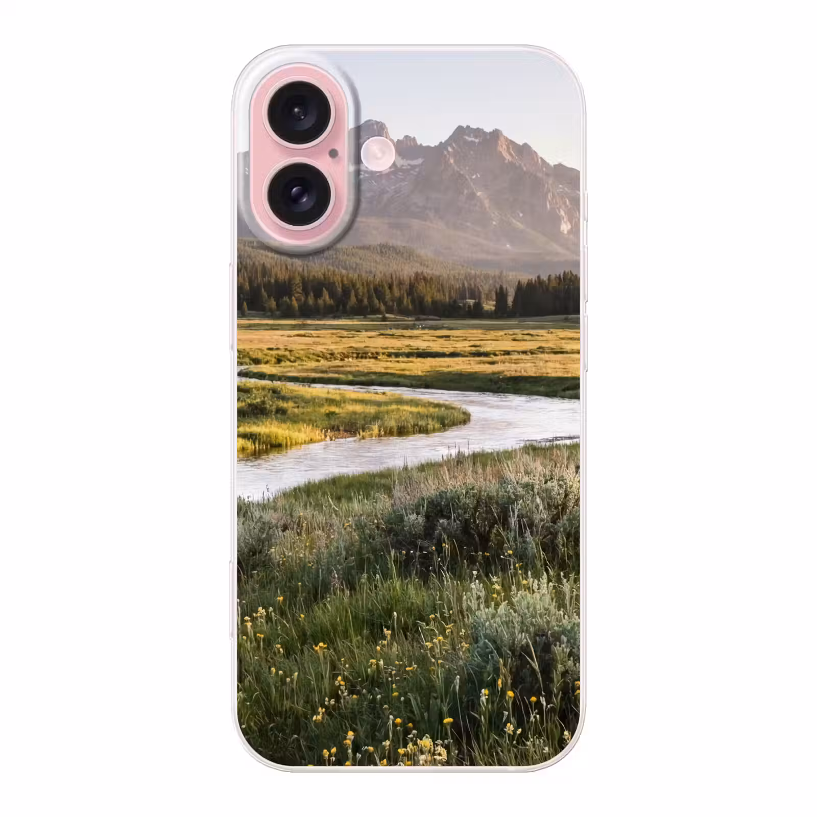 Telefoonhoesje - Berglandschap - Rivier - Bos — 1