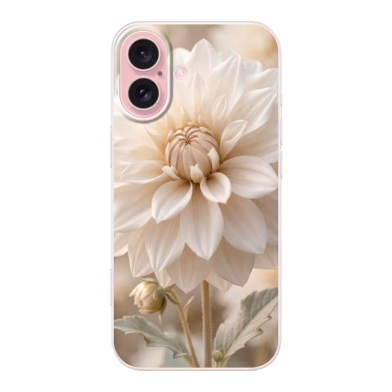 Telefoonhoesje - Bloem - Dahlia - Wit — 1