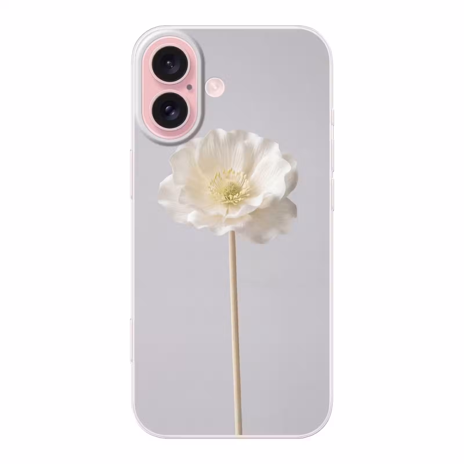 Telefoonhoesje - Bloem - Minimalistisch -Wit — 1