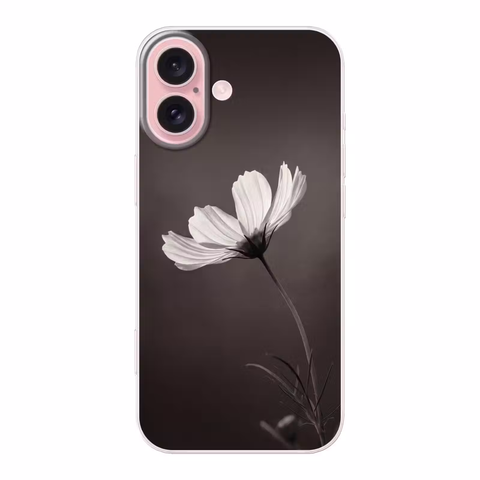 Telefoonhoesje - Bloem - Minimalistisch - Zwart - Wit — 1