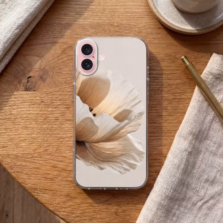Telefoonhoesje - Bloem - Beige - Crème — 2