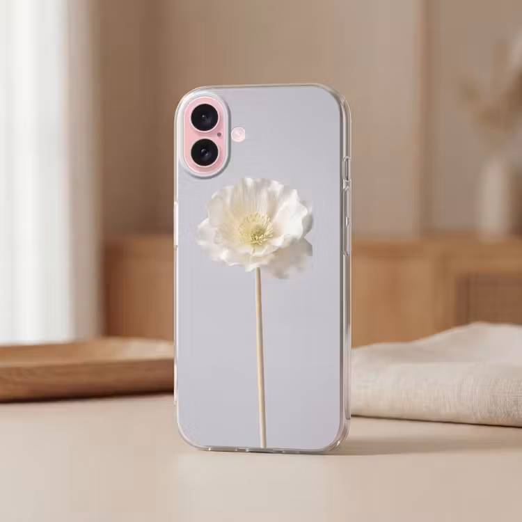 Telefoonhoesje - Bloem - Minimalistisch -Wit — 3