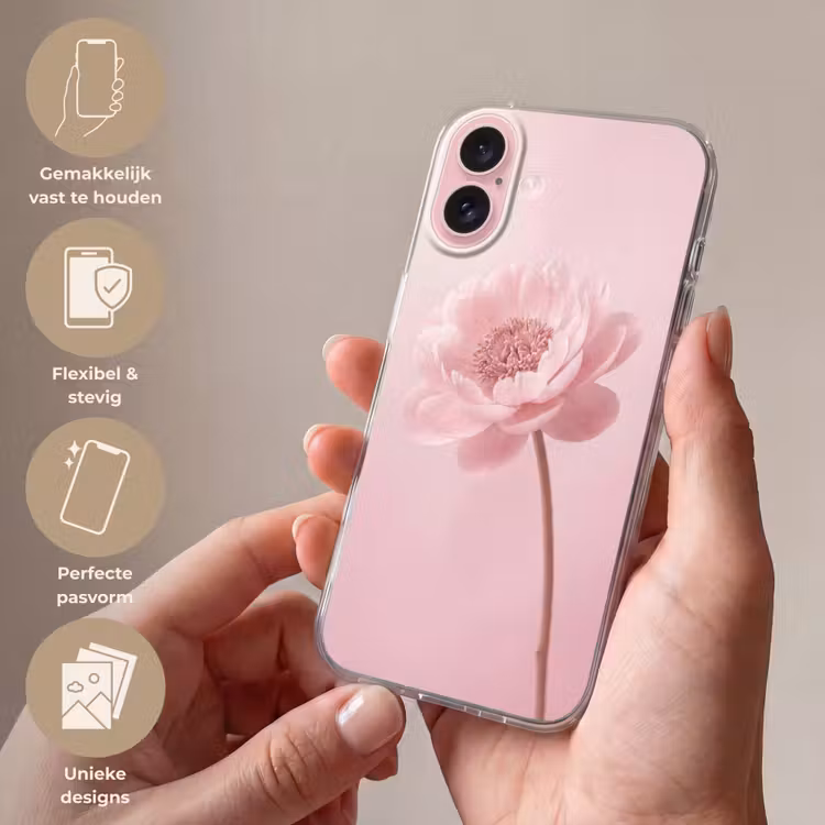 Telefoonhoesje - Bloem - Pioenroos - Roze — 4