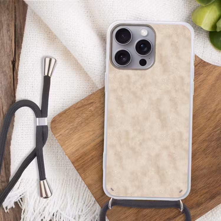 Telefoonhoesje crossbody - Structuur - Spikkels - Beige — 4