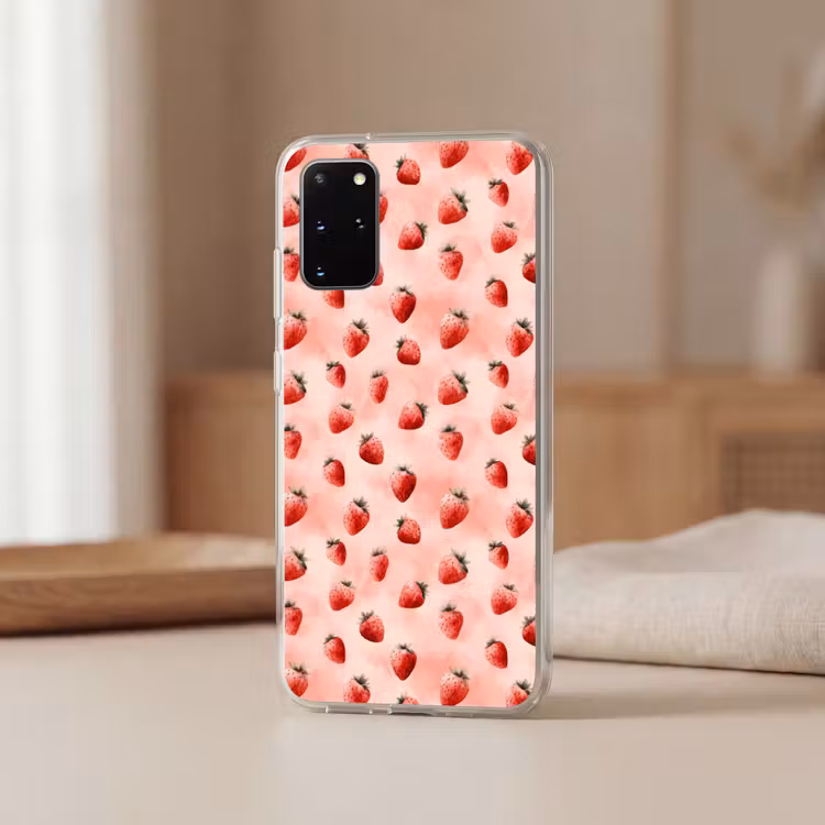 Telefoonhoesje - Aardbei - Patroon - Roze — 3