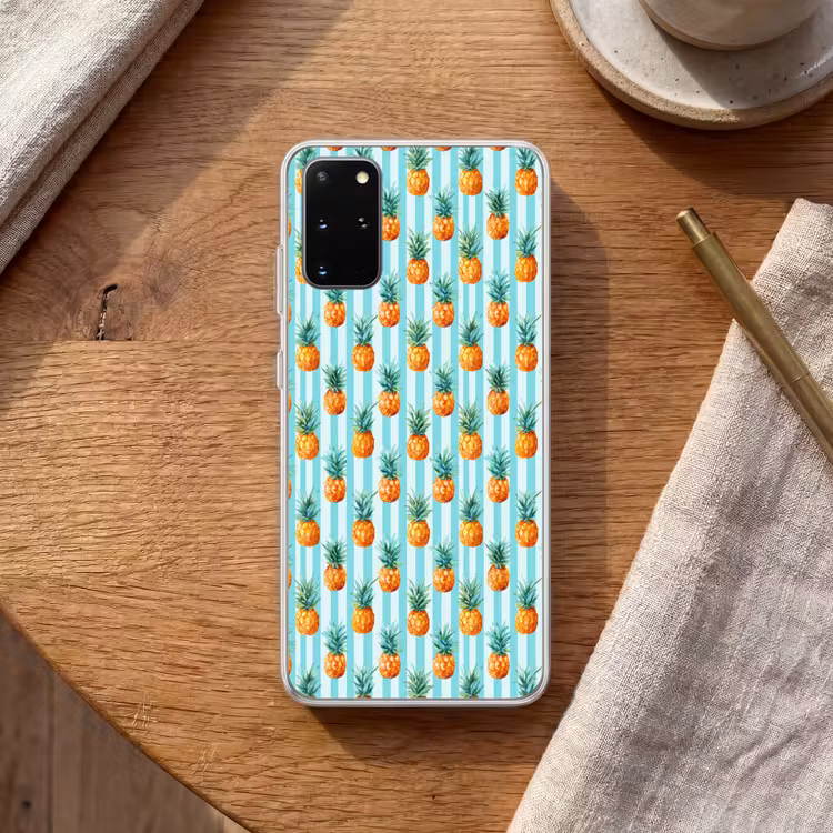 Telefoonhoesje - Ananas - Strepen - Groen — 2