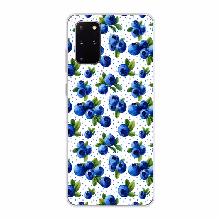 Telefoonhoesje - Bessen - Patroon - Blauw — 1