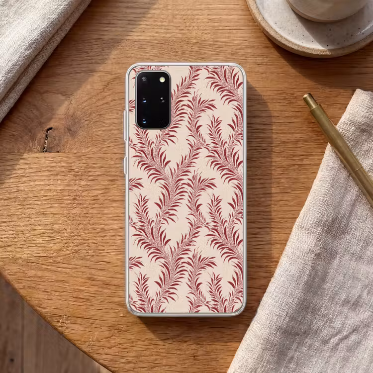 Telefoonhoesje - Bladeren - Linnen - Rood — 2