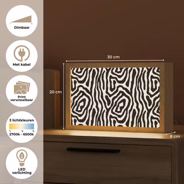 Tafellamp - Zebra - Zwart - Abstract — 7