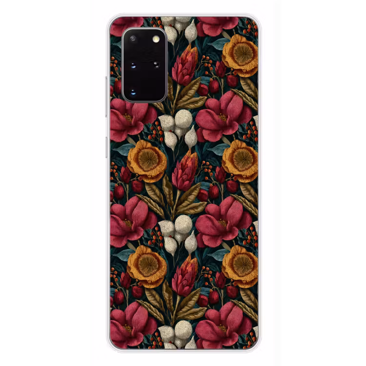 Telefoonhoesje - Bloemen - Patroon - Rood - Goud — 4