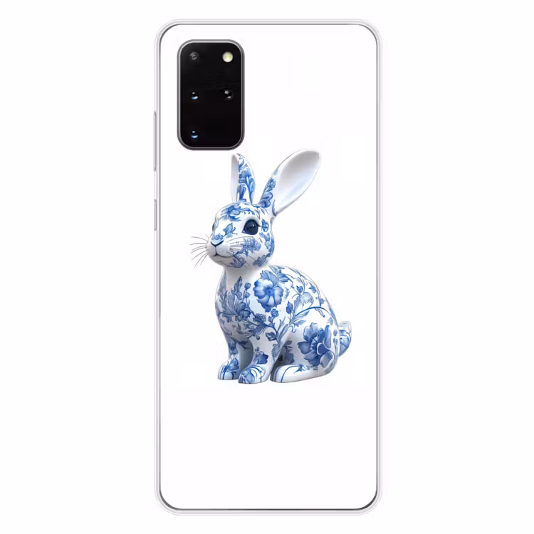 Telefoonhoesje - Delftsblauw - Haasje - Wit — 3