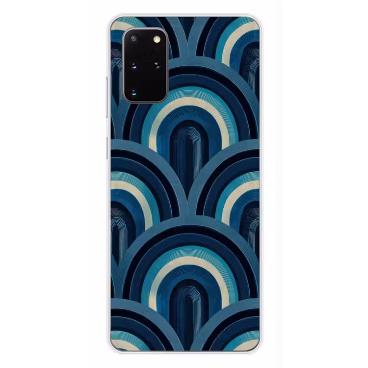 Telefoonhoesje - Bogen - Geometrisch - Patroon - Blauw - Retro — 4