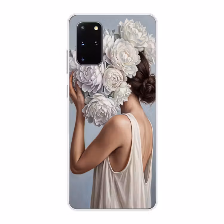 Telefoonhoesje - Bloemen - Vrouw - Wit — 1