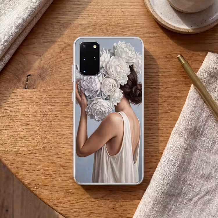 Telefoonhoesje - Bloemen - Vrouw - Wit — 2