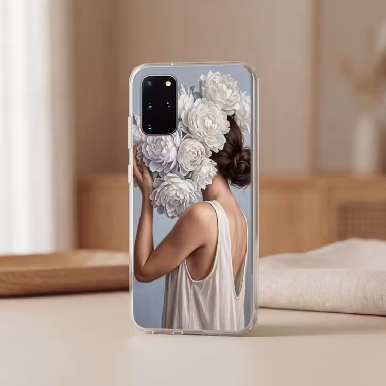 Telefoonhoesje - Bloemen - Vrouw - Wit — 3
