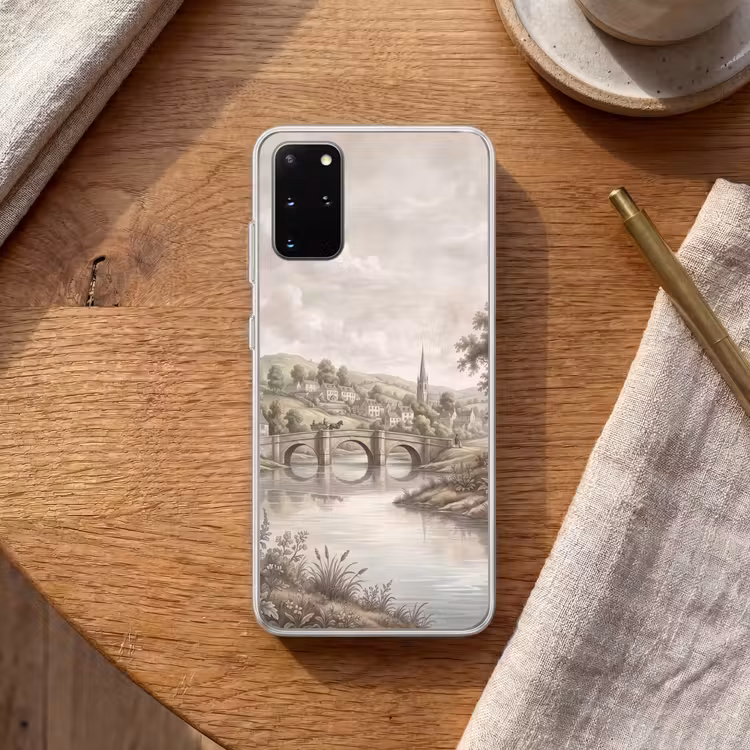 Telefoonhoesje - Dorp - Brug - Uitzicht - Groen — 2
