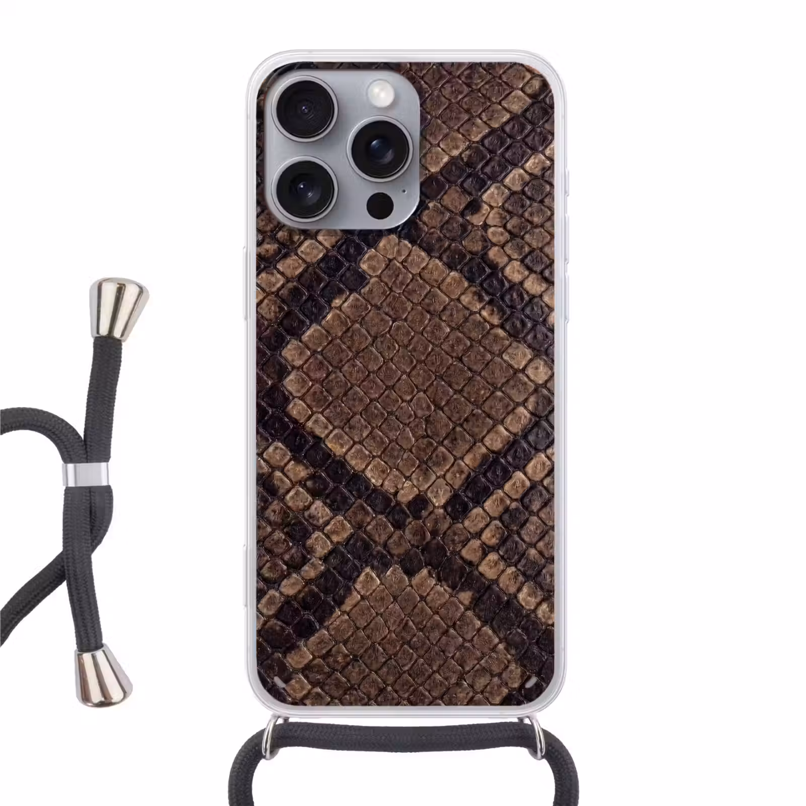 Telefoonhoesje crossbody - Python - Schubben - Brons — 1