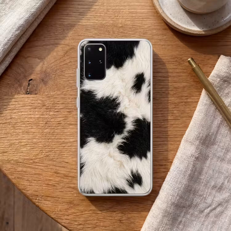 Telefoonhoesje - Bont - Textuur - Zwart - Wit — 2