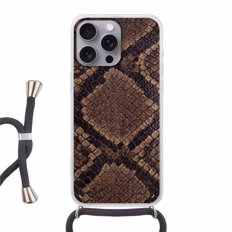Telefoonhoesje crossbody - Python - Schubben - Brons — 1