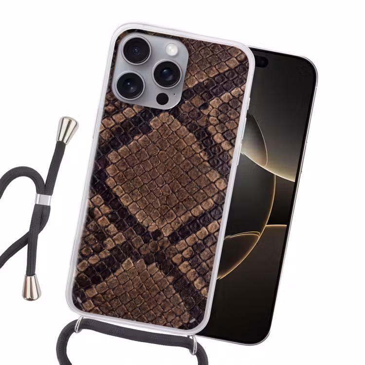 Telefoonhoesje crossbody - Python - Schubben - Brons — 2