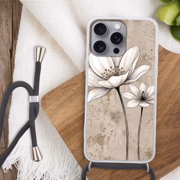 Telefoonhoesje crossbody - Modern - Design - Wit — 4