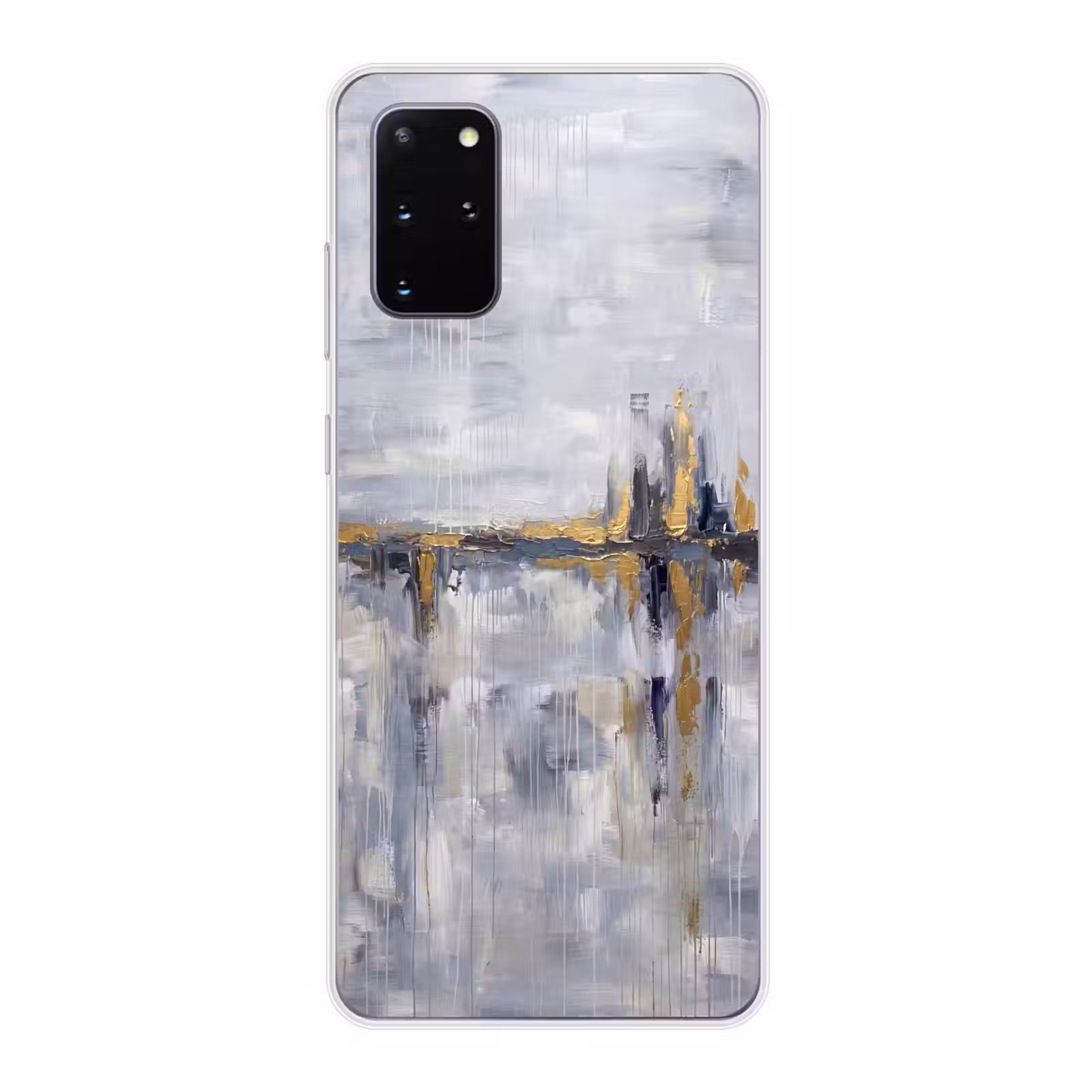 Telefoonhoesje - Abstract - Structuur - Goud - Grijs - Modern — 1