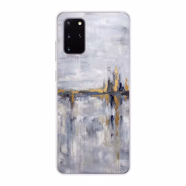 Telefoonhoesje - Abstract - Structuur - Goud - Grijs - Modern — 1