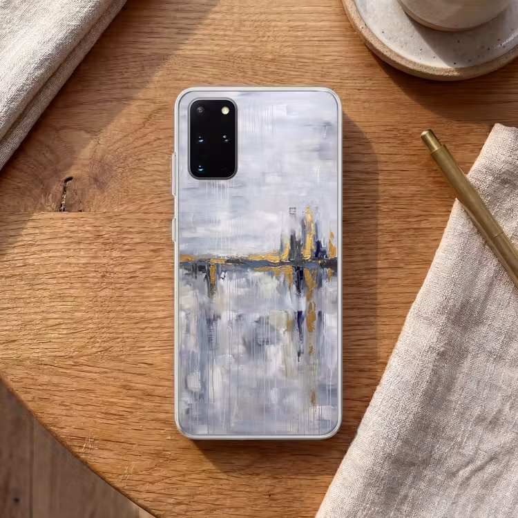 Telefoonhoesje - Abstract - Structuur - Goud - Grijs - Modern — 2