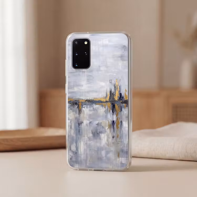 Telefoonhoesje - Abstract - Structuur - Goud - Grijs - Modern — 3
