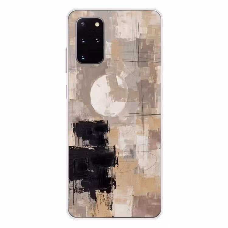 Telefoonhoesje - Abstract - Cirkel - Modern - Beige - Zwart - Minimalistisch — 4